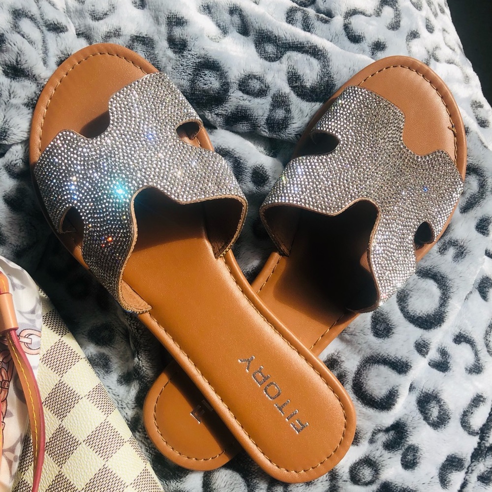 Sparkly rhinestone sandals